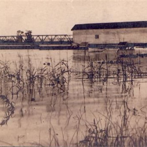 An Old Vintage Photo of a House on Lake Two