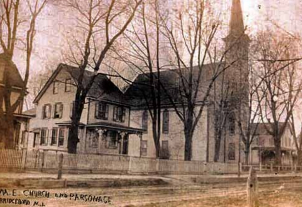 An Old Tattered Image of Two Houses